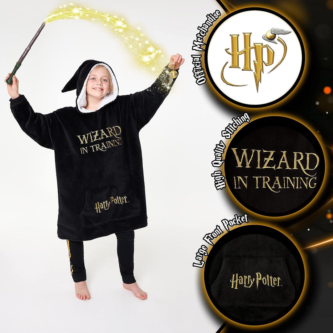 Harry Potter Kinder Hoodie Decke Kapuzenpullover Mädchen und Jungen - Flauschiger Deckenpullover au
