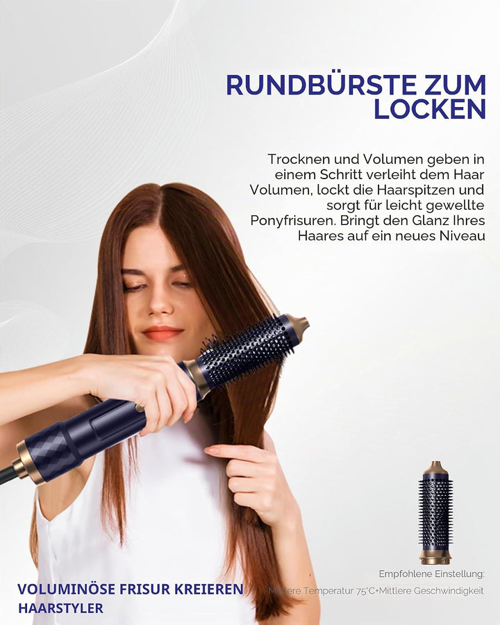 UKLISS Haartrockner &amp; Haarstyler 6 in 1, Automatisch Airflow Lockenstab, Hair Dryer, Rundbürstenföhn