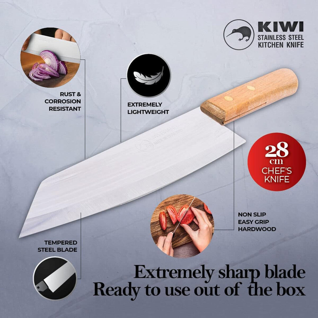 Kiwi Messer, zum Kochen, 16,5 cm mit Holzgriff, 171, Holzfarbe, Silber Silber 16,5 cm, Silber 16,5 c