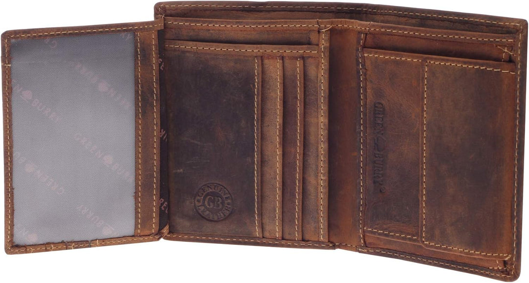 Greenburry Vintage Geldbeutel Geldbörse Braun 9,5x12,5x2,5cm