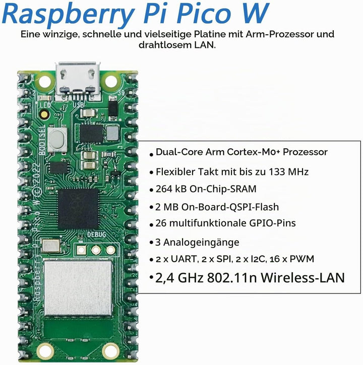 Freenove Bipedal Robot Kit for Raspberry Pi Pico W (Included) (Compatible with Arduino IDE), LED Mat