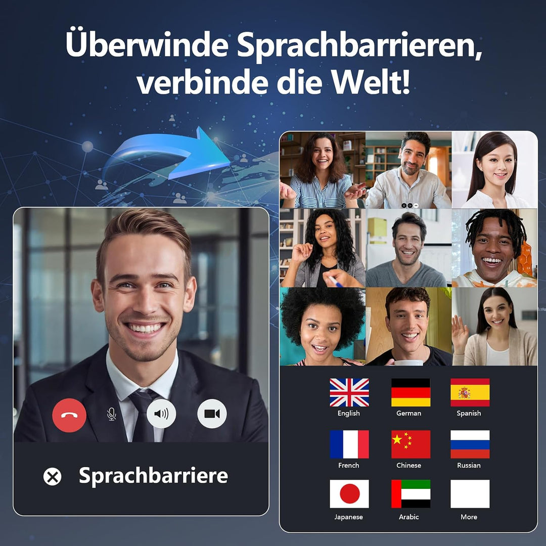 KI Übersetzung Ohrbüter Echtzeit 164 Sprache Übersetzer Ohrbüter,Audifonos Traductores Inglés Españo