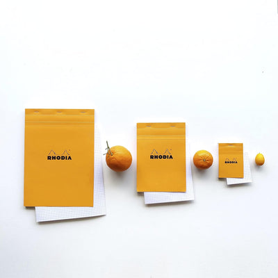 Rhodia 19200C - Packung mit 5 Notizblöcken geheftet No.19 A4+ 80 Blätter kariert 80, Orange, 1 Pack