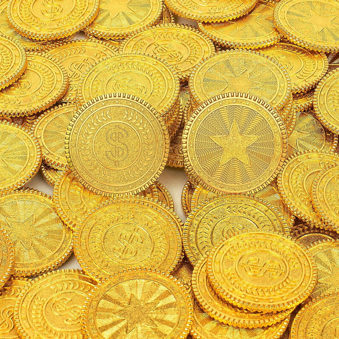 Byhoo 100 PCS Metall Goldmünzen, DND Piratenmünzen, Stress Relief Tool, mit Samt Kordelzugbeutel für