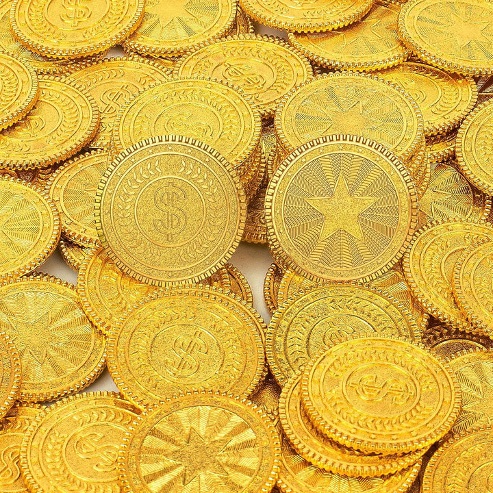 Byhoo 100 PCS Metall Goldmünzen, DND Piratenmünzen, Stress Relief Tool, mit Samt Kordelzugbeutel für