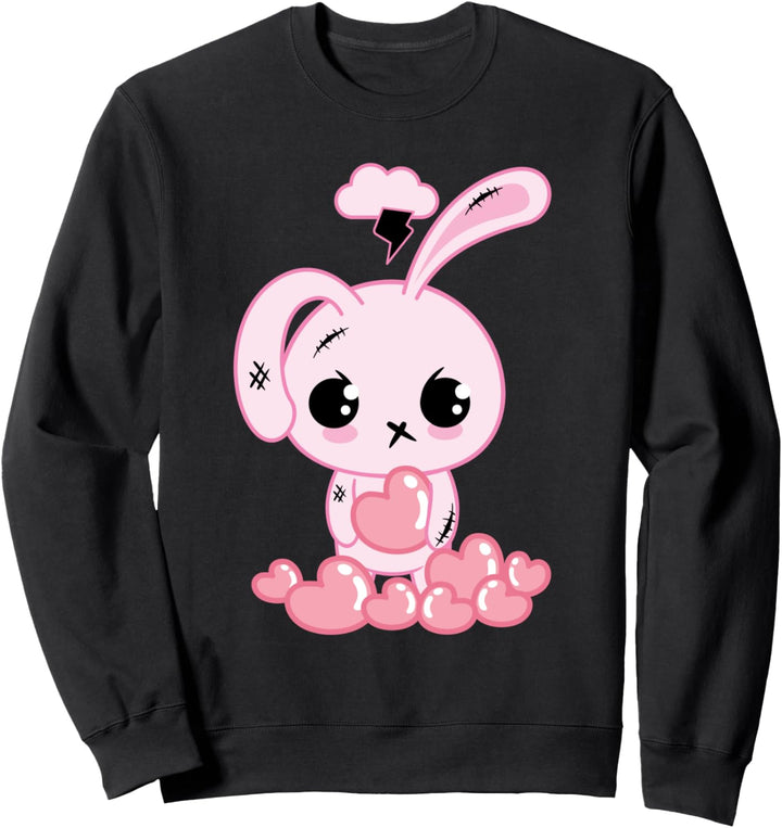 Pastell Goth Kawaii Kleidung, gruselig niedlicher Kawaii Goth Bunny Sweatshirt