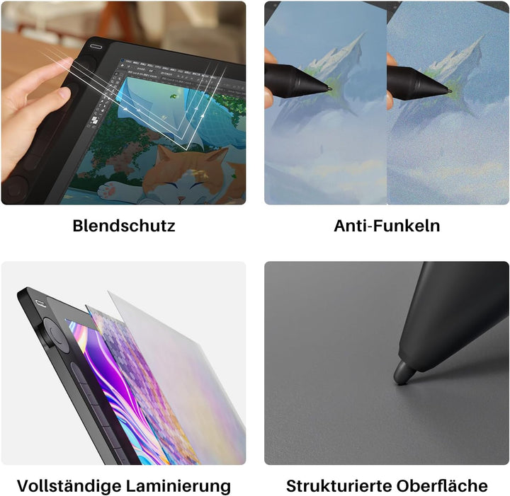 HUION Kamvas 16 Gen 3 2,5K QHD Grafiktablett mit Display, 15,8 Zoll Zeichentablett mit Entspiegeltem