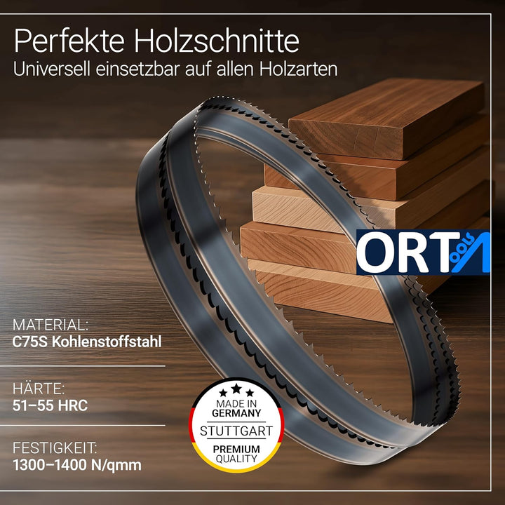 Orta Flexback Carbonstahl Bandsägeblatt | kompatibel mit gängigen Bandsägen | Weichholz, Hartholz, K