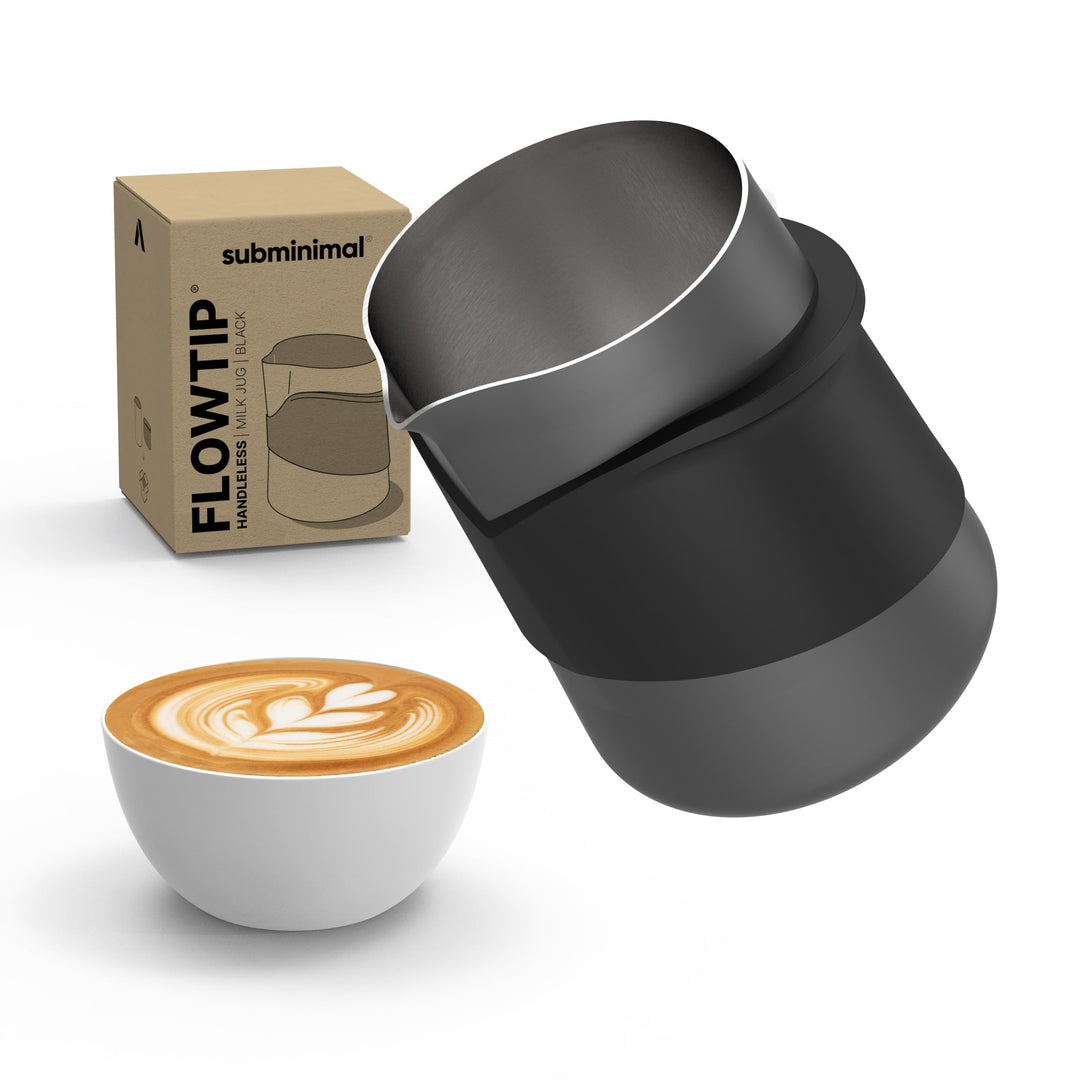 Subminimal FlowTip Handloser Krug | Milchaufschäumer, schäumender Krug für Premium-Kaffee im Barista