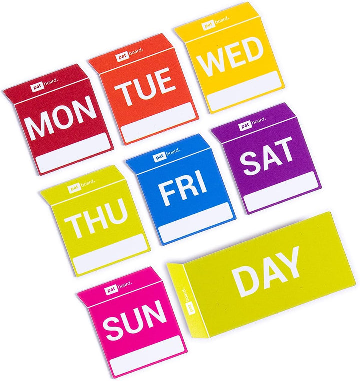 PATboard DaysOfTheWeek planning board set - 8 Magnetkarten für eine Lean Plantafel - Plane deine Woc
