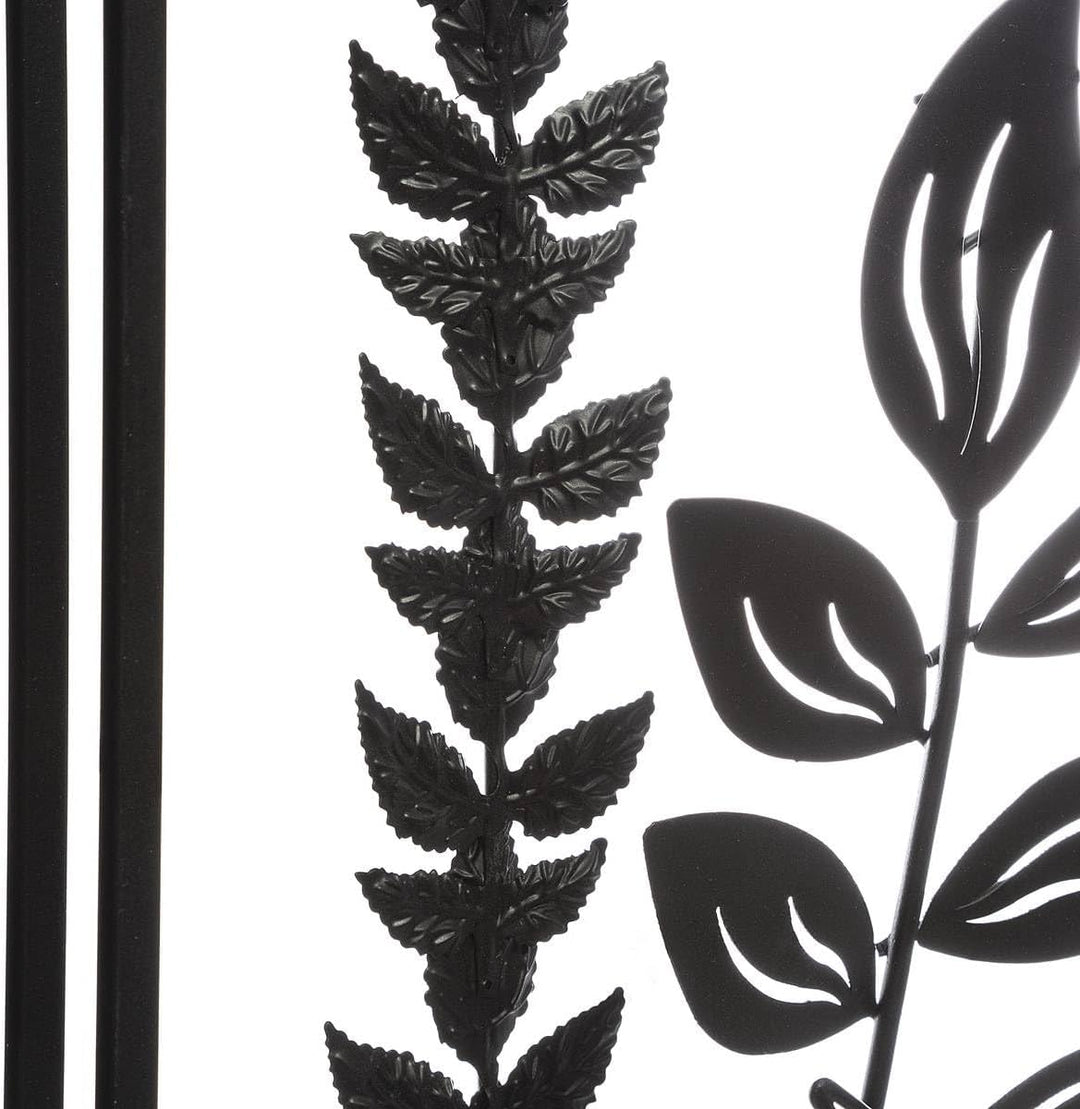 Wanddekoration Blätter - Metall 40 × 40 cm - Schwarz - Atmosphera créateur d'intérieur cm Schwarz, c