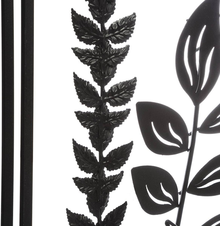 Wanddekoration Blätter - Metall 40 × 40 cm - Schwarz - Atmosphera créateur d'intérieur cm Schwarz, c