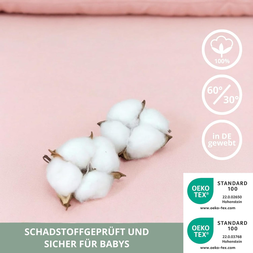 Wickelaufsatz Set für IKEA HEMNES – mit Aufsatz, Wickelauflage & Umrandung aus 100% Baumwolle (Blush