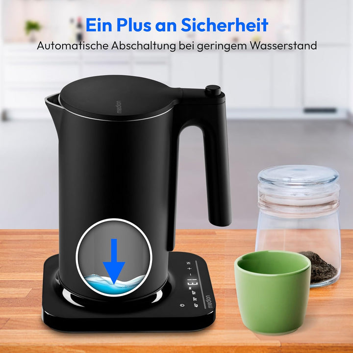 MEDION LIFE Digitaler Wasserkocher MD12106, 2.200 Watt Leistung, 1,5 Liter Kapazität, LED-Display, L