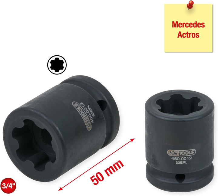 KS Tools Torx-E-Plus Stecknuss für Mercedes, 32 EPL, 50mm lang