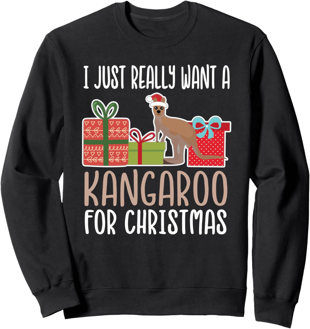 Cute Christmas Kangaroo I Want a Kangaroo Sweatshirt