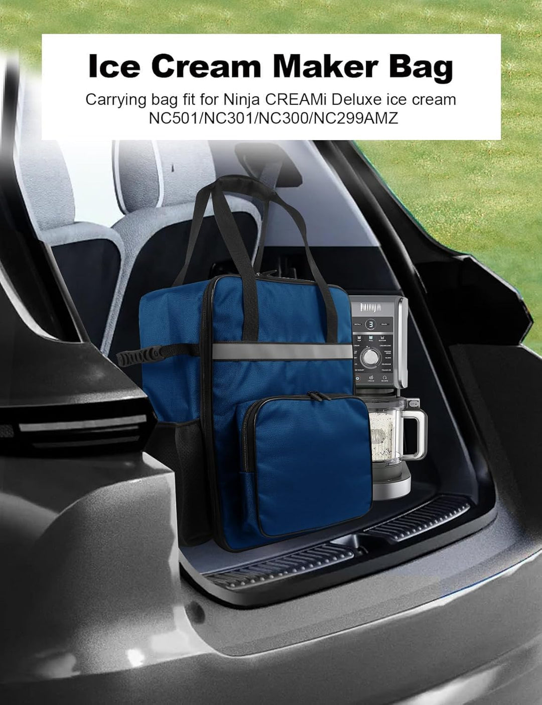 AF-WAN Tragetasche für CREAMi Eismaschinen–Transporttasche mit Griffen, Frontfach & Mesh-Seitentasch