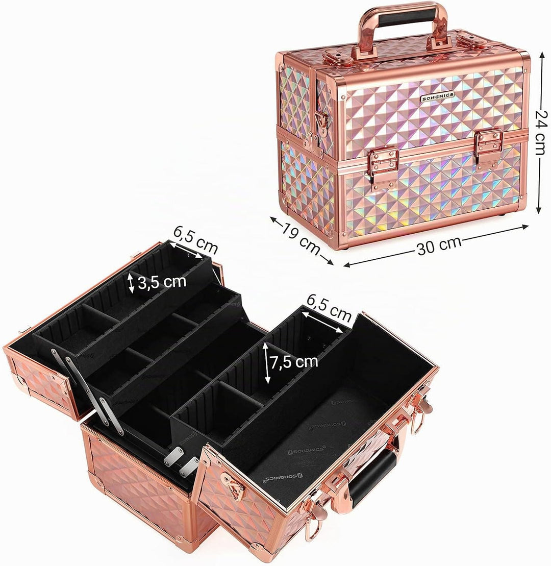SONGMICS Kosmetikkoffer Schminkkoffer, Make-up Aufbewahrung, Organizer für die Reise, für Friseure u