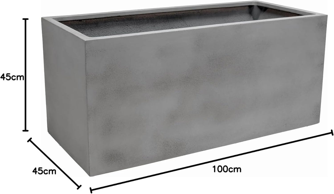 VIVANNO Pflanztrog Maxi Pflanzkübel - 45x100x45 cm Witterungsbeständig, Stilvolles Beton-Design, Fib