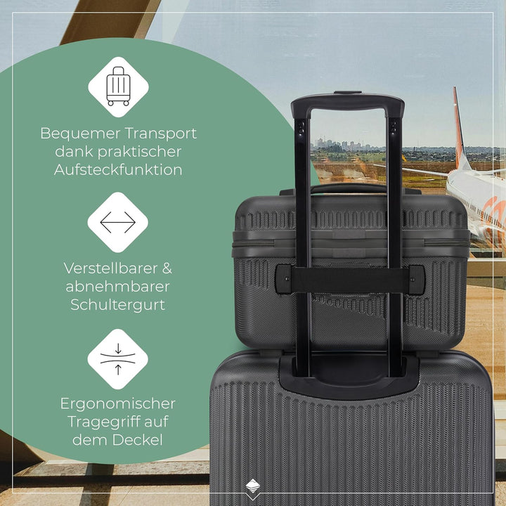 travelite Beautycase Hartschale Handgepäck, Bali, Kosmetikkoffer mit Organizer -und Aufsteckfunktion