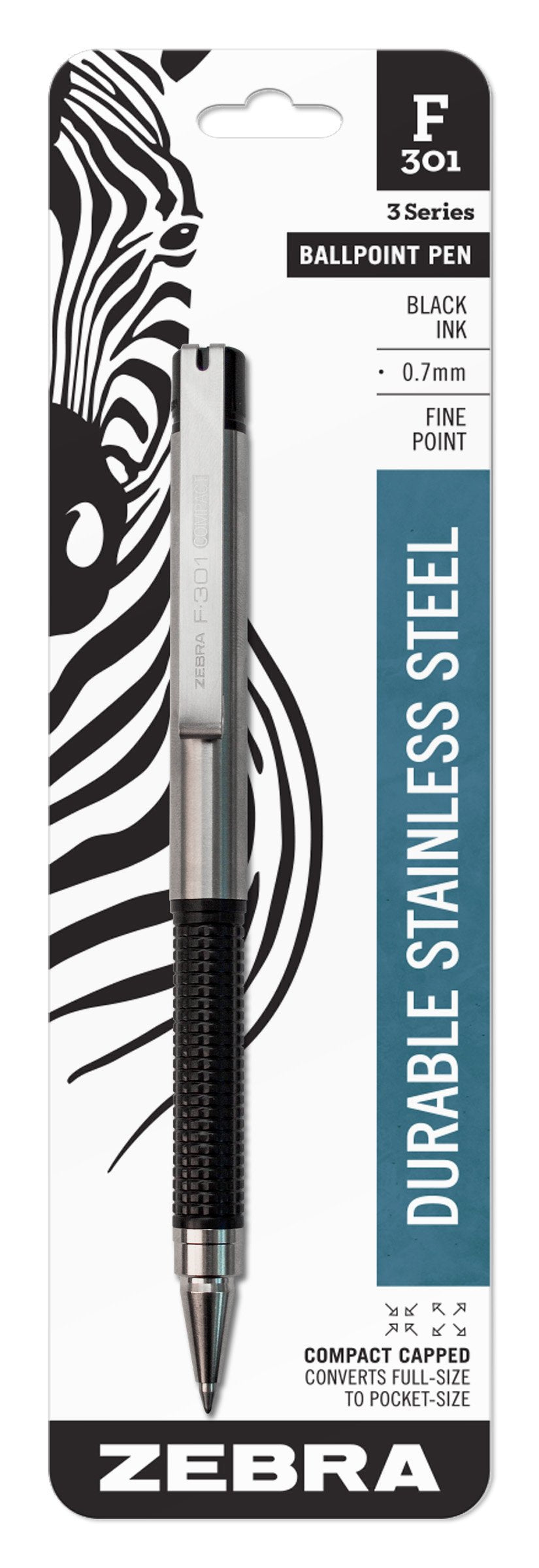 Zebra F-301 Compact Kugelschreiber Schwarz 0,7 mm 27411 6er Pack