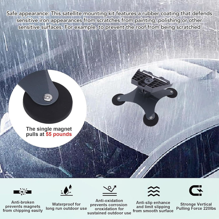 Gen 3 Dachhalterung, Auto Montageset, Standard V3 Magnethalterung für Internet Kit Satellite, Edelst