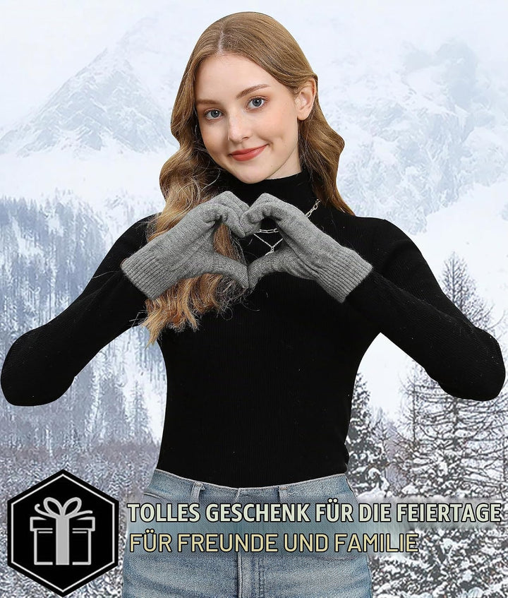 Bequemer Laden Damen Winter Warm Touchscreen Handschuhe Thermo Winterhandschuhe Kaschmir Strickhands