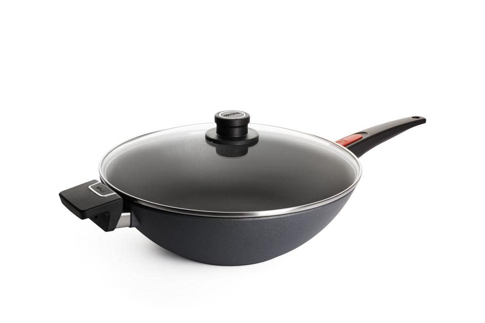 Woll Diamond Lite Wok- und Rührpfanne mit Glasdeckel, Ø 34 cm, 11 cm hoch, mit abnehmbaren Stiel - G