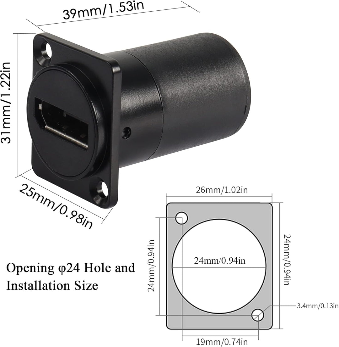 QIANRENON DP1.4 Panel Montage Adapter Anschluss 8K@60HZ Displayport DP Buchse auf Buchse Panel Gerad