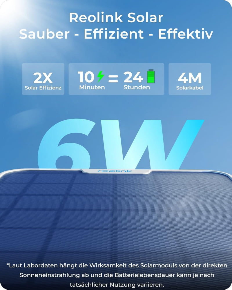 Reolink Argus 4 4K Überwachungskamera Aussen Solar, 180°-Weitwinkel und KI-Erkennung, 8MP Kabellose