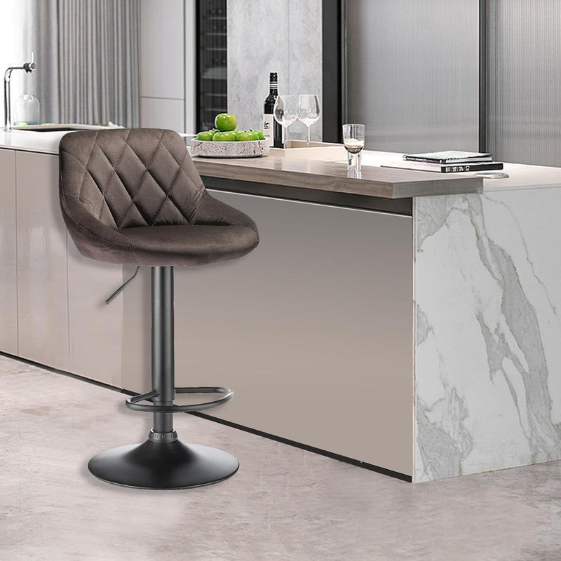XUANYU 10er-Set Barhocker aus Samt Höhenverstellbare 63-83 cm Barstühle 360° Drehstuhl Küchenstühle