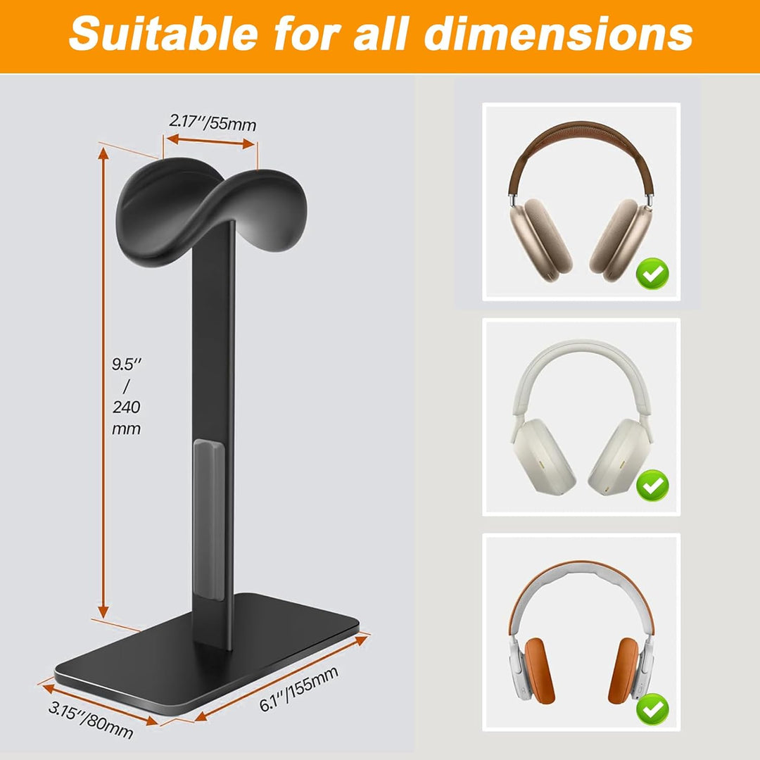 Headset Halterung aus Aluminium mit Schlafmodus, Rutschfester Kopfhörer Ständer für Schreibtisch mit