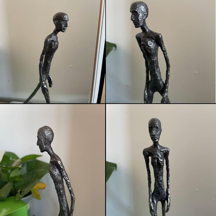 Giacometti Skulptur Bronze, Der Schreitende Mann Bronze Figur, Abstrakte Moderne Kunst Statue, Zeitg