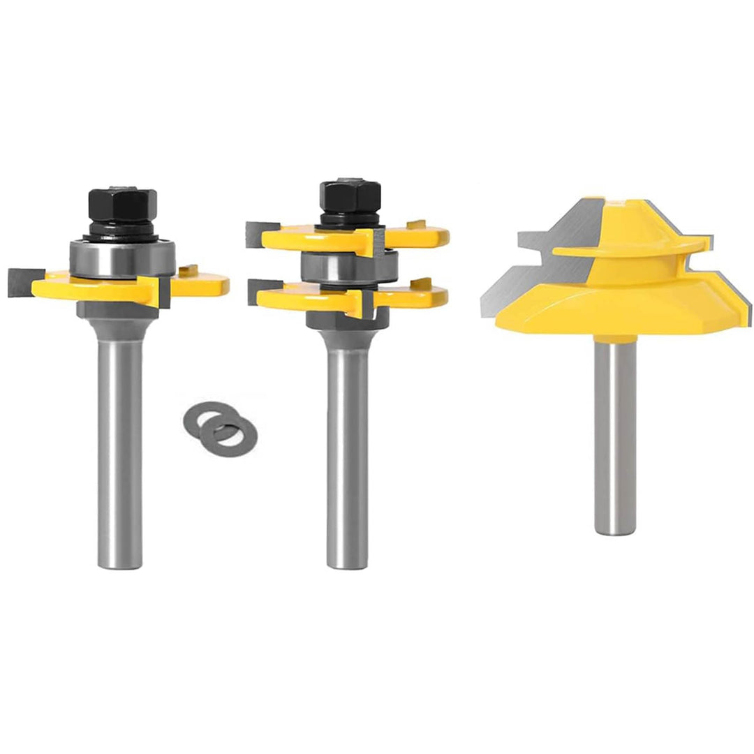 45 Grad Lock Mitre Router Bit, APLUS Holzfräser, Nutfräser + 8 mm Schaft Zungenschaft und Nutfräse S