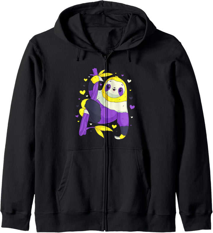 Non-Binary Pride Flagge Faultier Genderqueer LGBT Kapuzenjacke