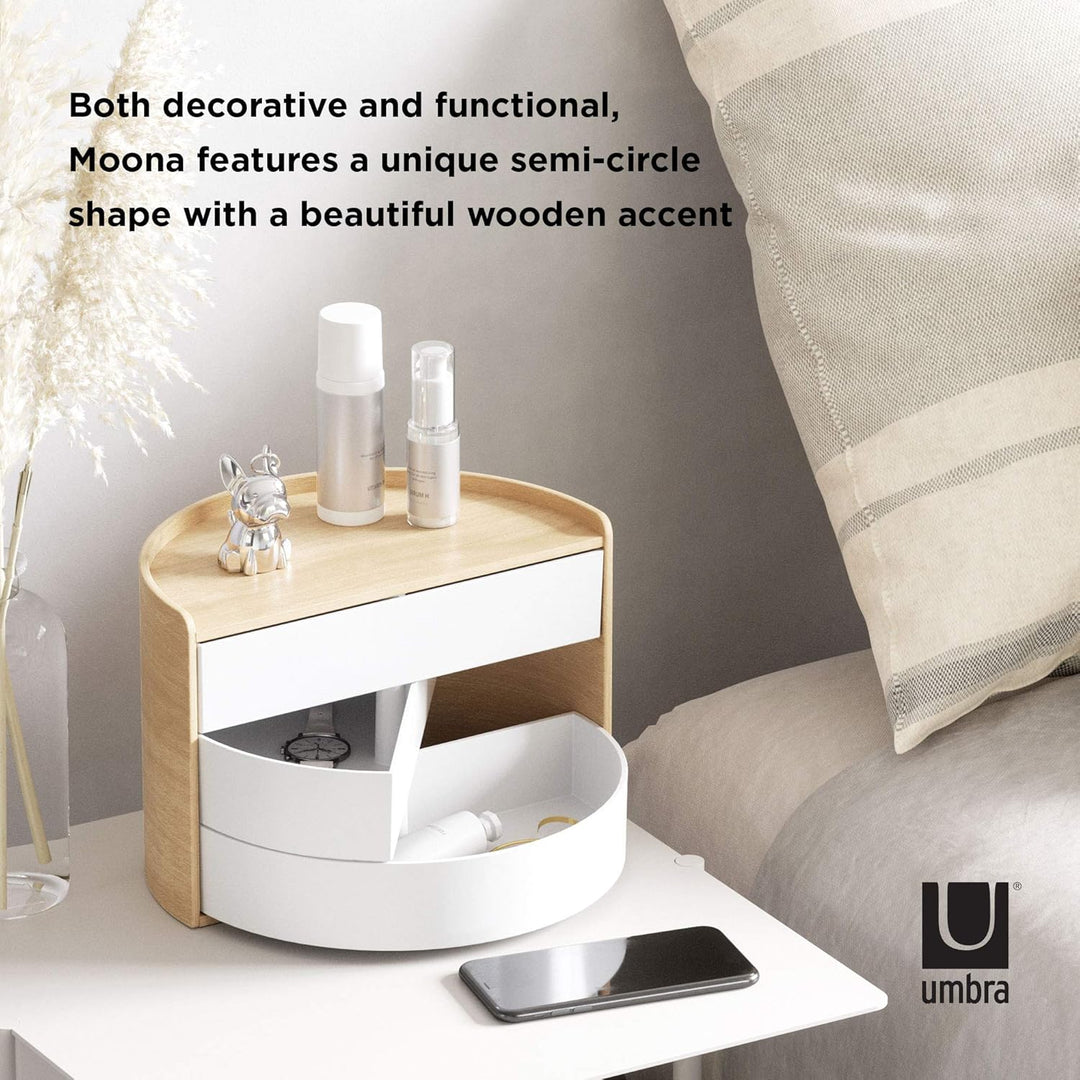 Umbra Moona Schmuckaufbewahrung, Makeup Organizer und Accessoire Organizer mit drehbaren Schubfächer