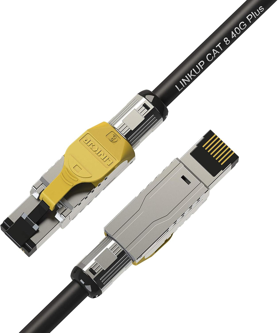 LINKUP - [GHMT & DSX8000 Zertifiziert] Cat8-Ethernet-Patchkabel S/FTP 22AWG Doppelt Geschirmtes Mass