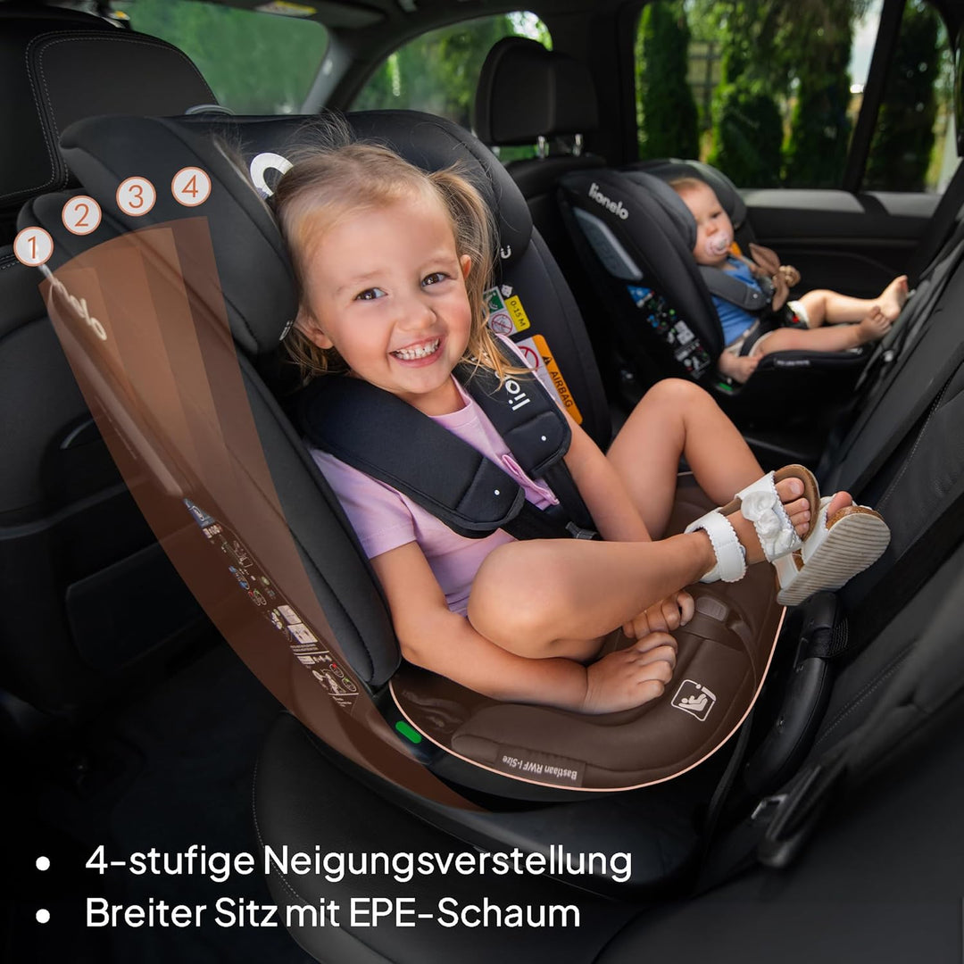 Lionelo Bastiaan RWF Baby- und Kleinkindautositz 0-36 kg von 40–150 cm Grau, Grau