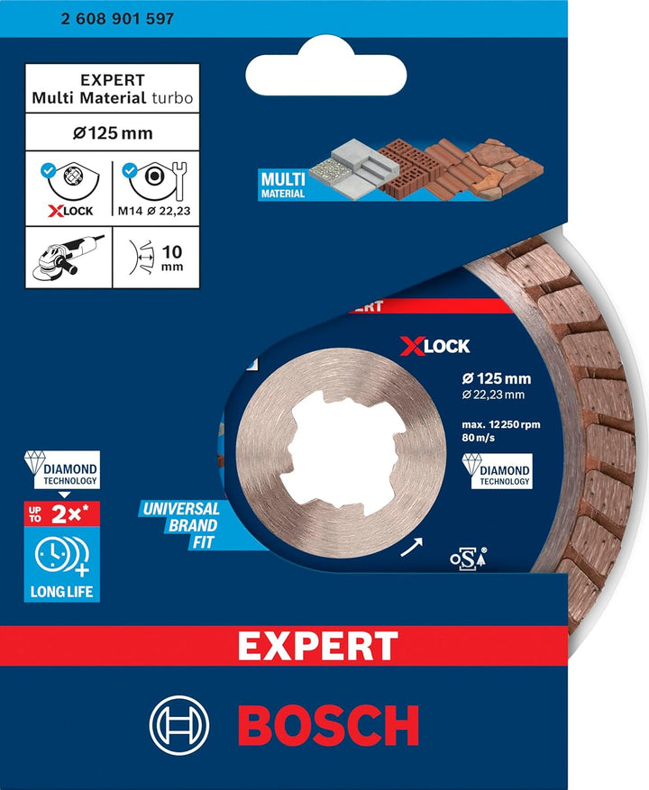 Bosch Accessories Bosch Professional 1x EXPERT MultiMaterial X-LOCK Turbo Diamanttrennscheiben (für