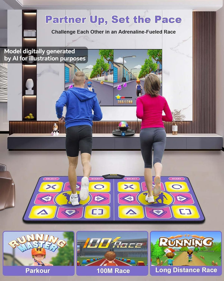 Interaktive Flanell-Tanzmatte mit Kamera für TV, rutschfeste Tanzmatte für Kinder Erwachsene Mädchen
