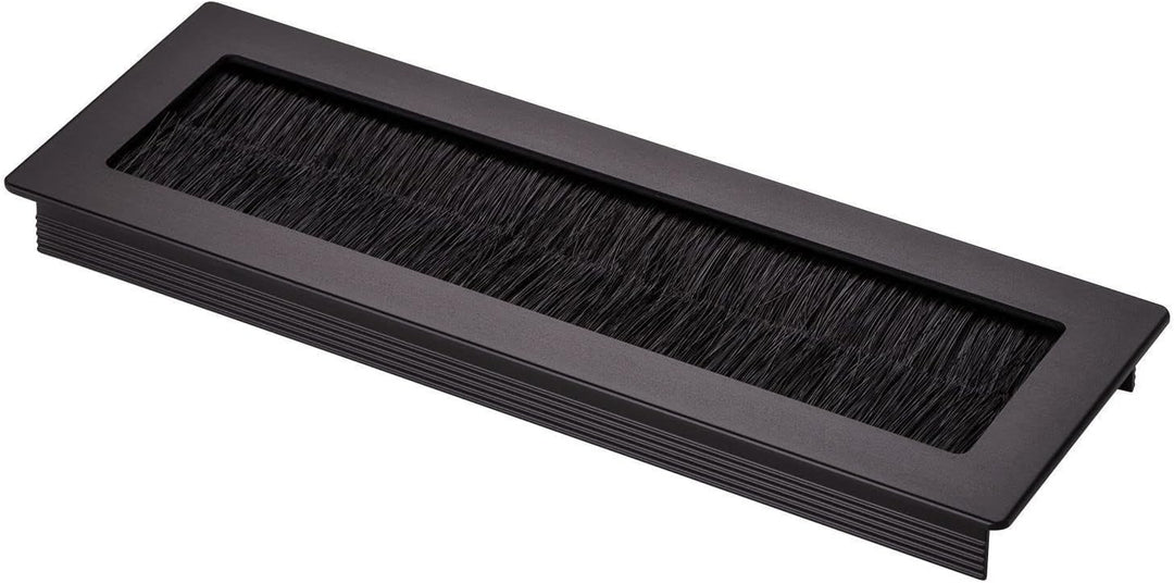 2 x Kabeldurchlass Kabeldurchführung Toledo aus Aluminium schwarz 20 x 7 cm Einbaumass: 19 x 6 x 1,6