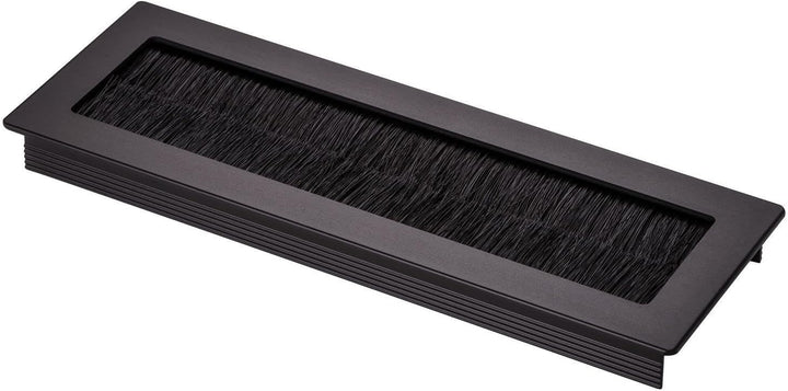 2 x Kabeldurchlass Kabeldurchführung Toledo aus Aluminium schwarz 20 x 7 cm Einbaumass: 19 x 6 x 1,6