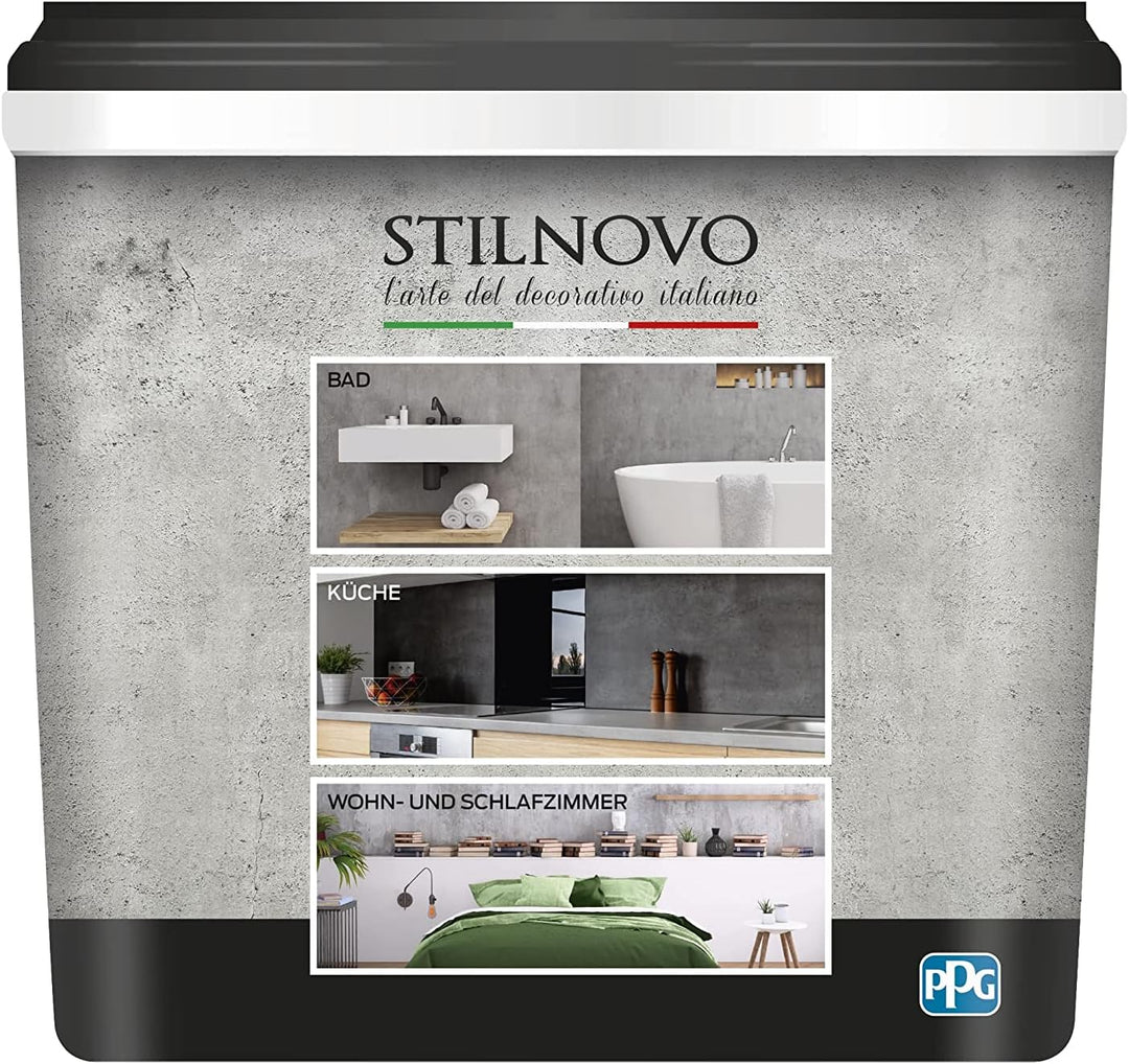 Stilnovo Beton - Grau - Mineralischer Echtbeton - Einfach Anzumischen & zu Verarbeiten - Hochwertig
