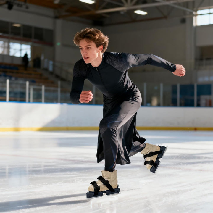 2026 Verstellbare Doppelkufen Eislaufschuhe für Kinder Anfänger Wintertraining mit 2Stücke 16x6x6cm