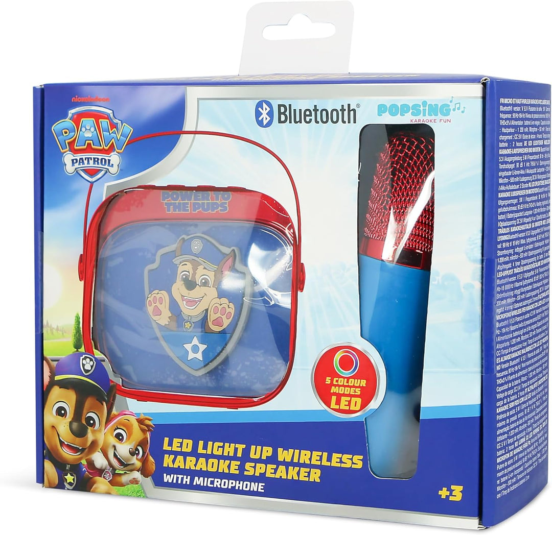 Paw Patrol Popsing LED Light up Wireless Karaoke Speaker with Microphone