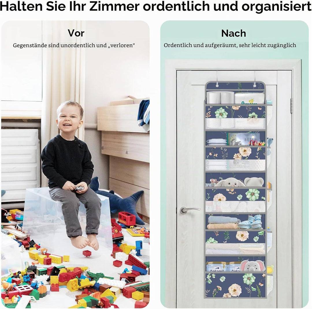 Clastyle Blumen Tür Hängeaufbewahrung Blätter Hängeorganizer für Camping Bad Schrank Schlafzimmer Mä