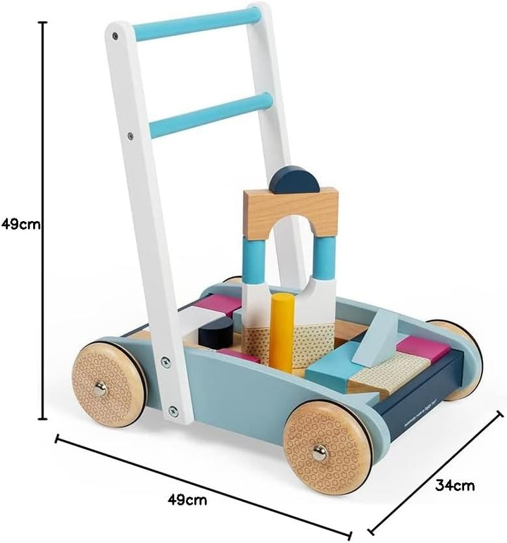 Bigjigs Toys FSC® Certified Wooden Baby Walker - Sustainable Wooden Walkers for Babies, Includes Bui