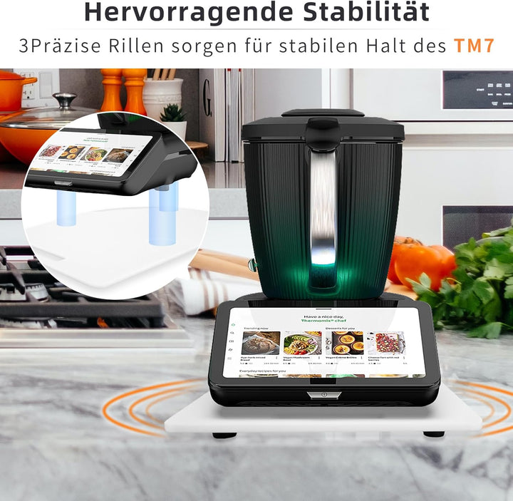 Gleitbrett für Thermomix TM7, Acryl Brett für Thermomix Zubehör TM7 mit Rollen, Müheloses Verschiebe