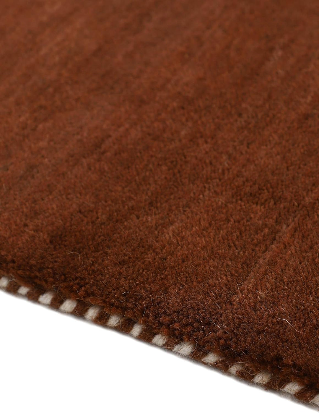 carpetfine Wollteppich Gabbeh Uni Braun 60x90 cm | Moderner Teppich für Wohn- und Schlafzimmer 60x90