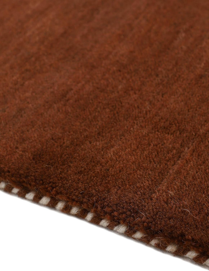 carpetfine Wollteppich Gabbeh Uni Braun 60x90 cm | Moderner Teppich für Wohn- und Schlafzimmer 60x90